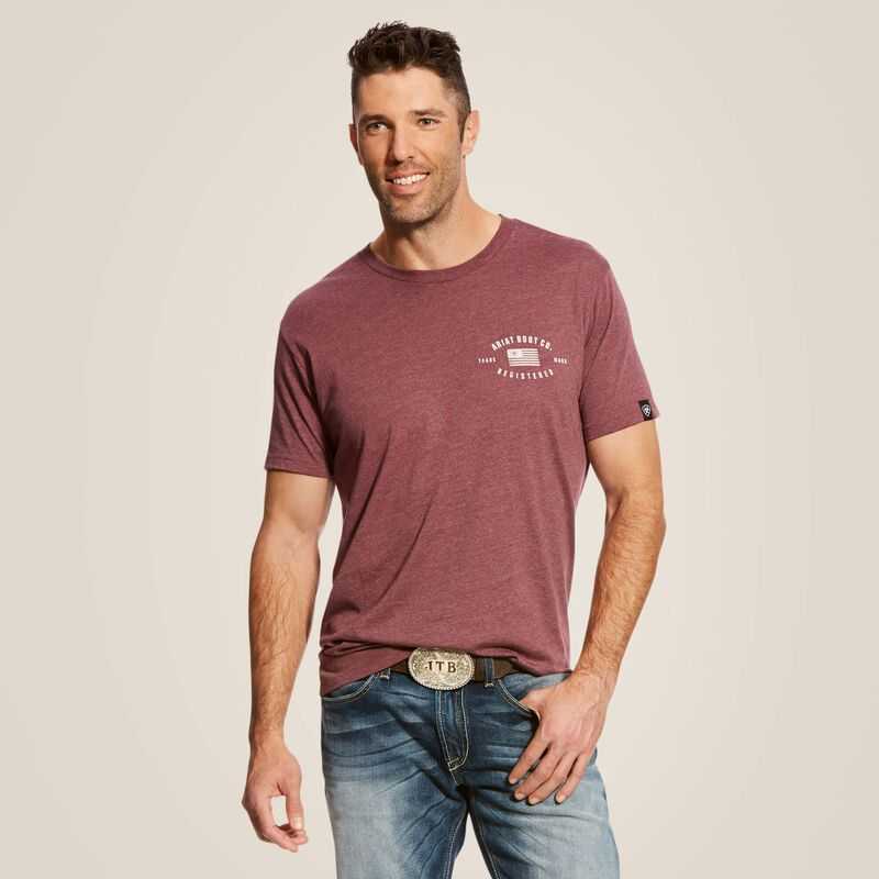 Ariat US Registered T-Shirt Burgundy | 562CAIYZS