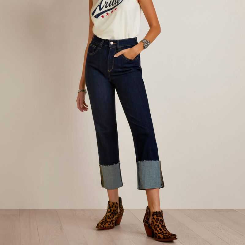 Ariat Ultra High Rise Jazmine Straight Crop Jean Rinse | 785POJLFD