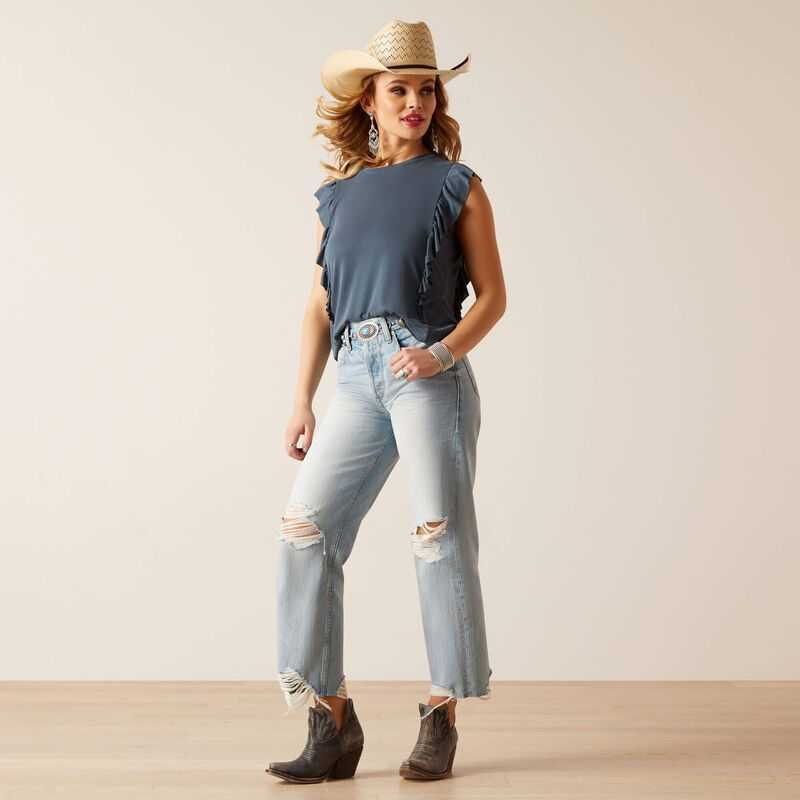 Ariat Ultra High Rise Tomboy Straight Jean Mykonos | 583AVGHOW