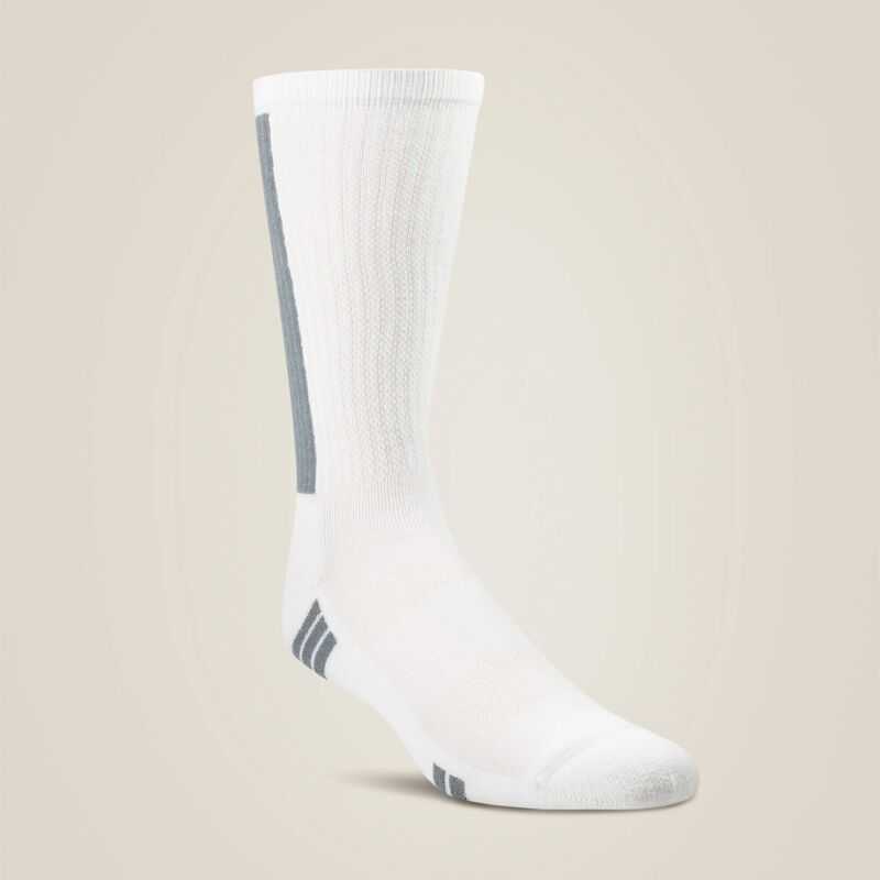 Ariat VentTEK Mid Calf Performance Sock 2 Pair Pack White | 927RAQSMN