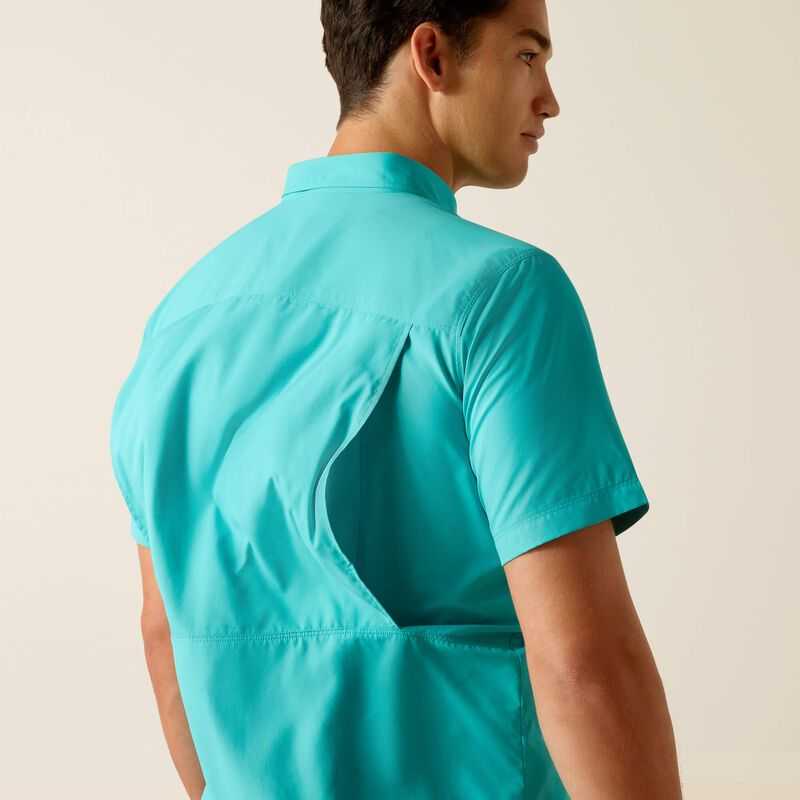 Ariat VentTEK Outbound Fitted Shirt Turquoise | 712IKHTUS