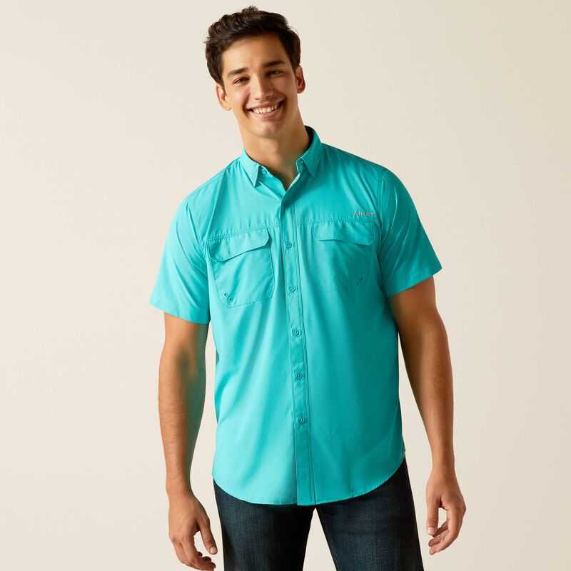 Ariat VentTEK Outbound Fitted Shirt Turquoise | 712IKHTUS