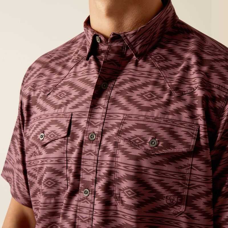 Ariat VentTEK Western Fitted Shirt Dark Redwood | 753FOJLZY