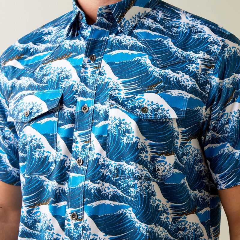 Ariat Venttek Western Aloha Fitted Shirt Hawaiian Ocean | 168HCKAIJ