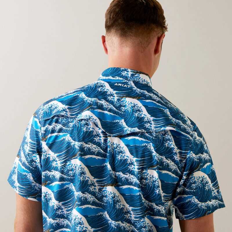 Ariat Venttek Western Aloha Fitted Shirt Hawaiian Ocean | 168HCKAIJ