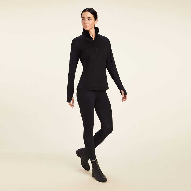 Ariat Venture 1/2 Zip Sweatshirt Black | 490VKOXFY