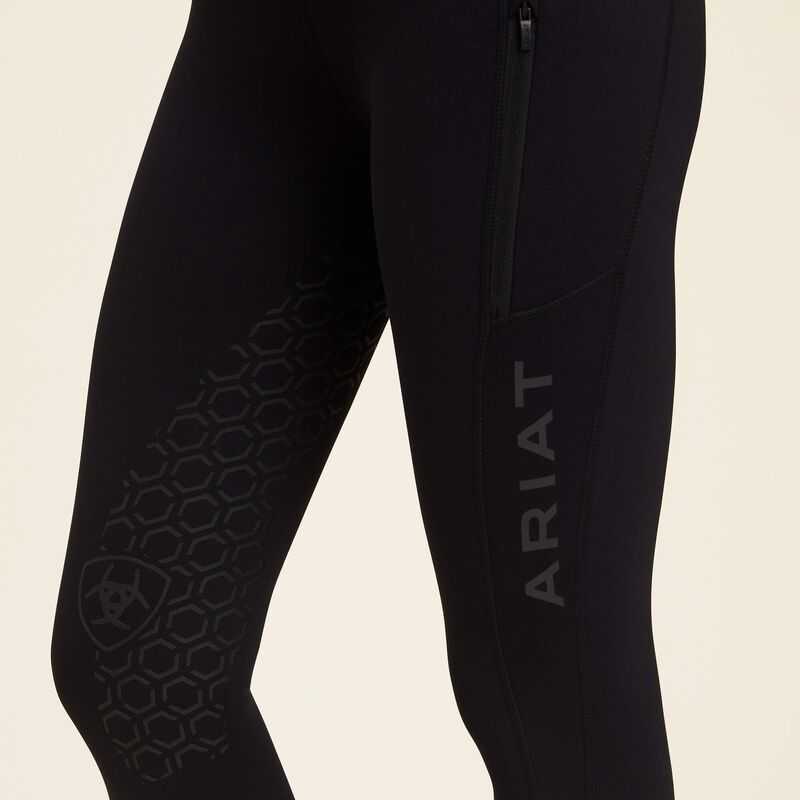 Ariat Venture Thermal Half Grip Tight Black | 865ODMJHC