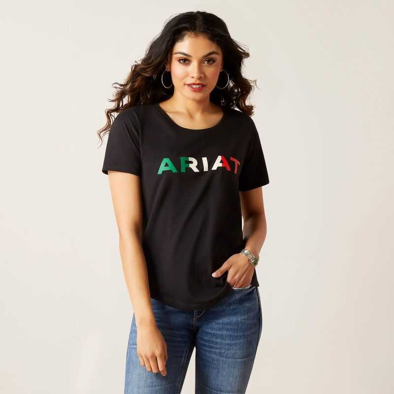 Ariat Viva Mexico T-Shirt Black | 127ZSXLJA