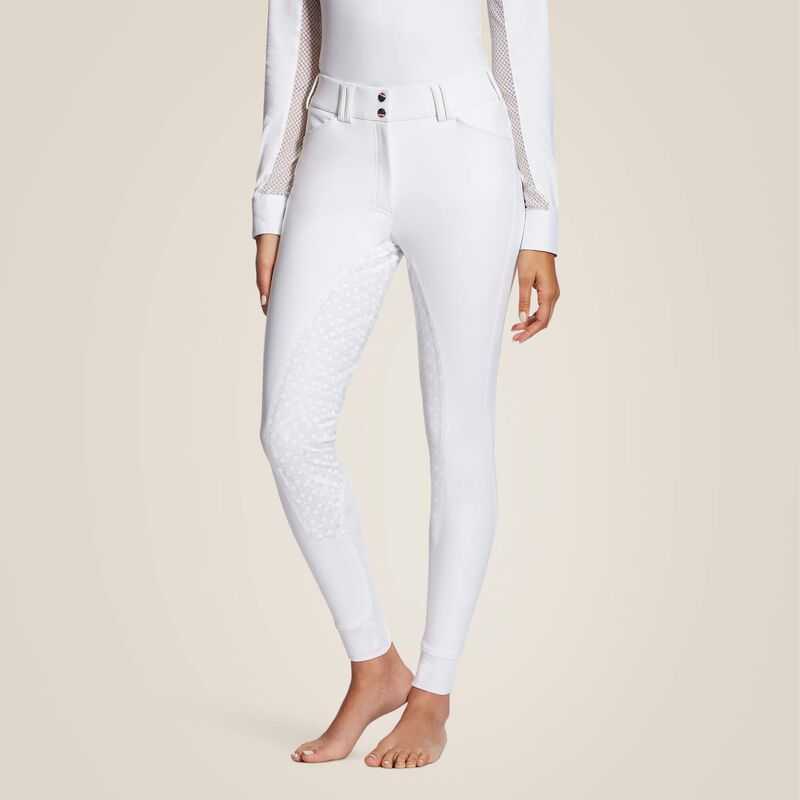 Ariat WMS Tri Factor Grip Full Seat Breech White | 412BGFSVD