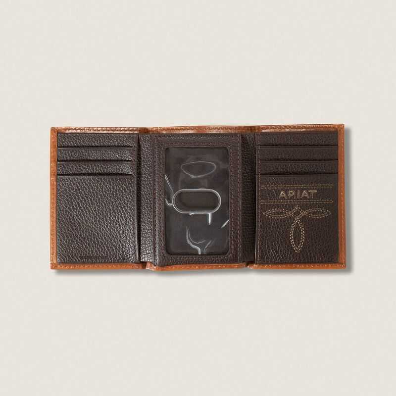 Ariat Weaved Trifold Wallet Brown | 207MKSXDO