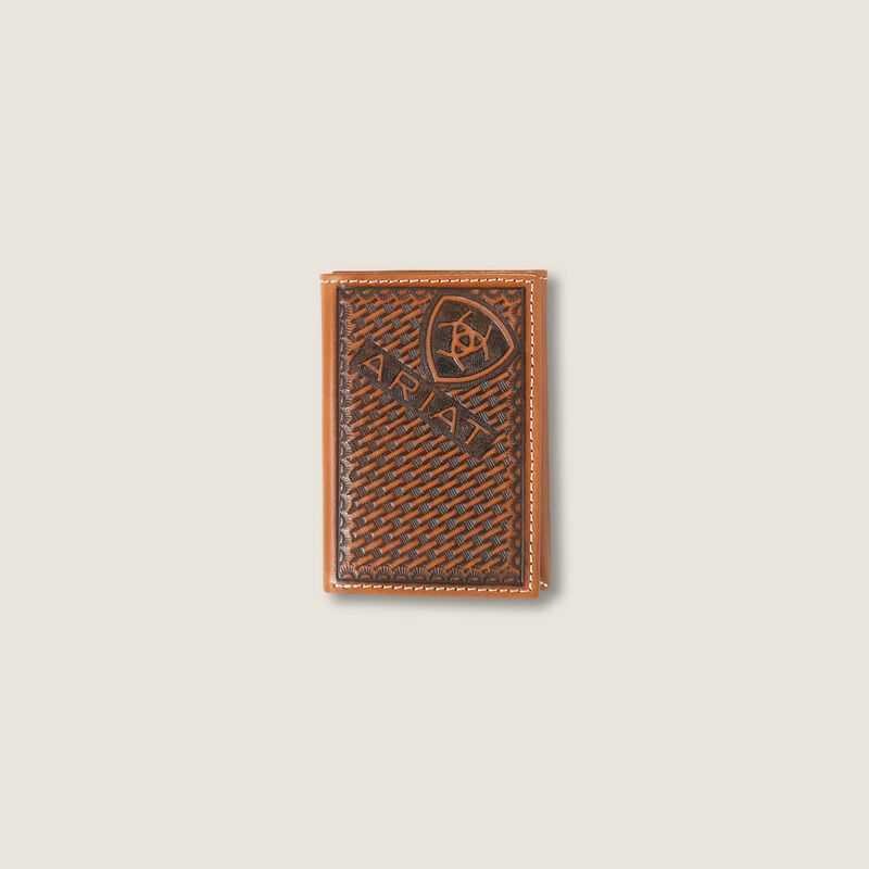 Ariat Weaved Trifold Wallet Brown | 207MKSXDO