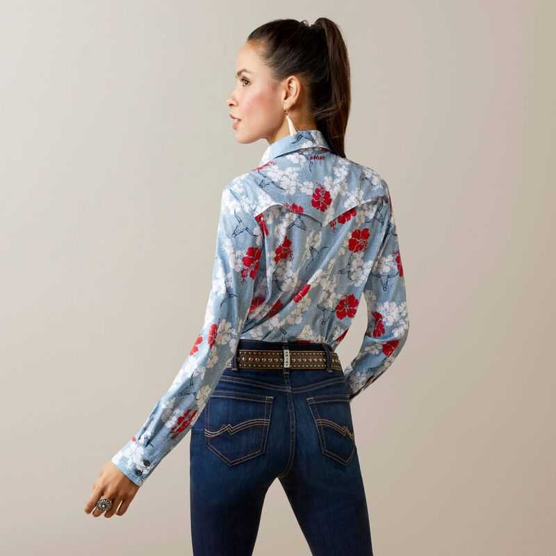 Ariat Western VentTEK Stretch Shirt Red White Blue | 150CVSWXE