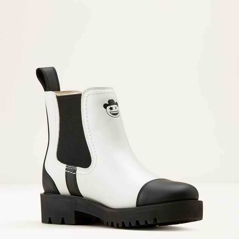 Ariat Wexford Lug Milton Menasco Boot White / Black | 967KEUIGF