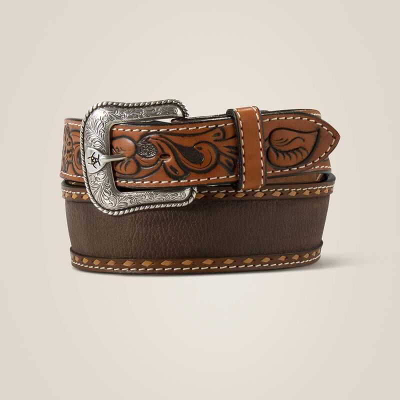 Ariat White stitch trim belt Brown | 860VSHYOL