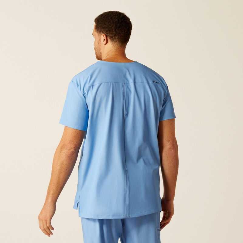 Ariat Whitman Scrub Top Light Blue | 739IMAVUQ