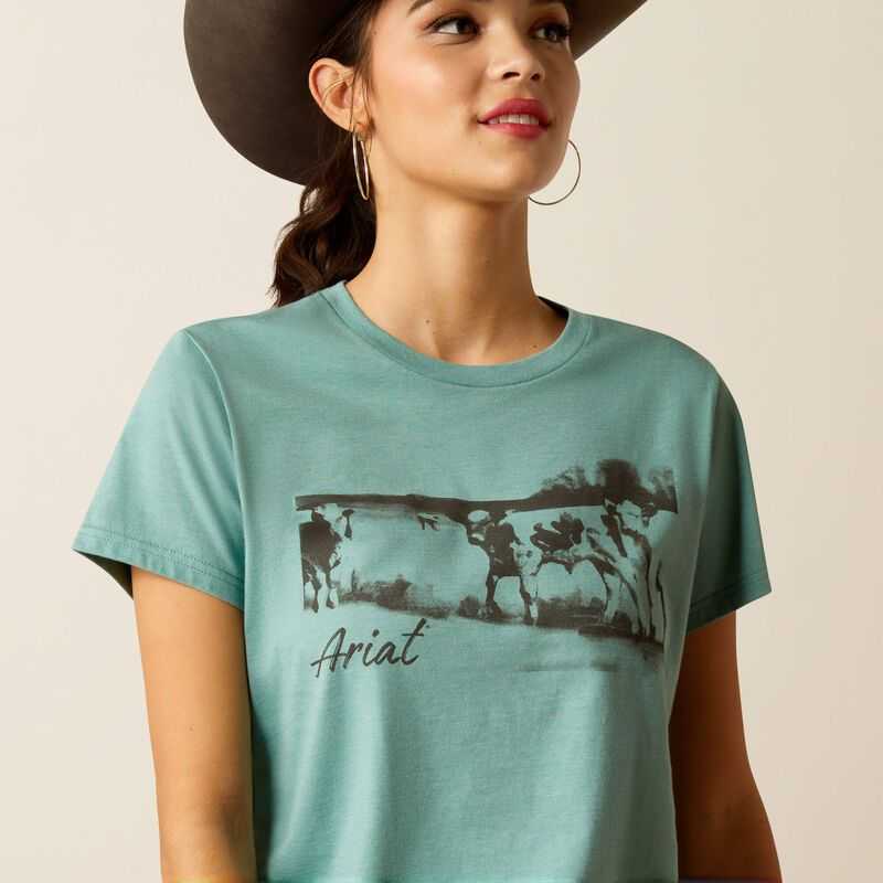 Ariat Wholesome Heffers T-Shirt Blue | 958EFKQCV