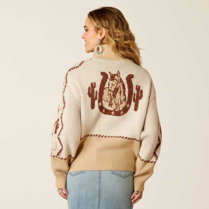 Ariat Wild West Sweater Brown / Cream | 915ELMSNI