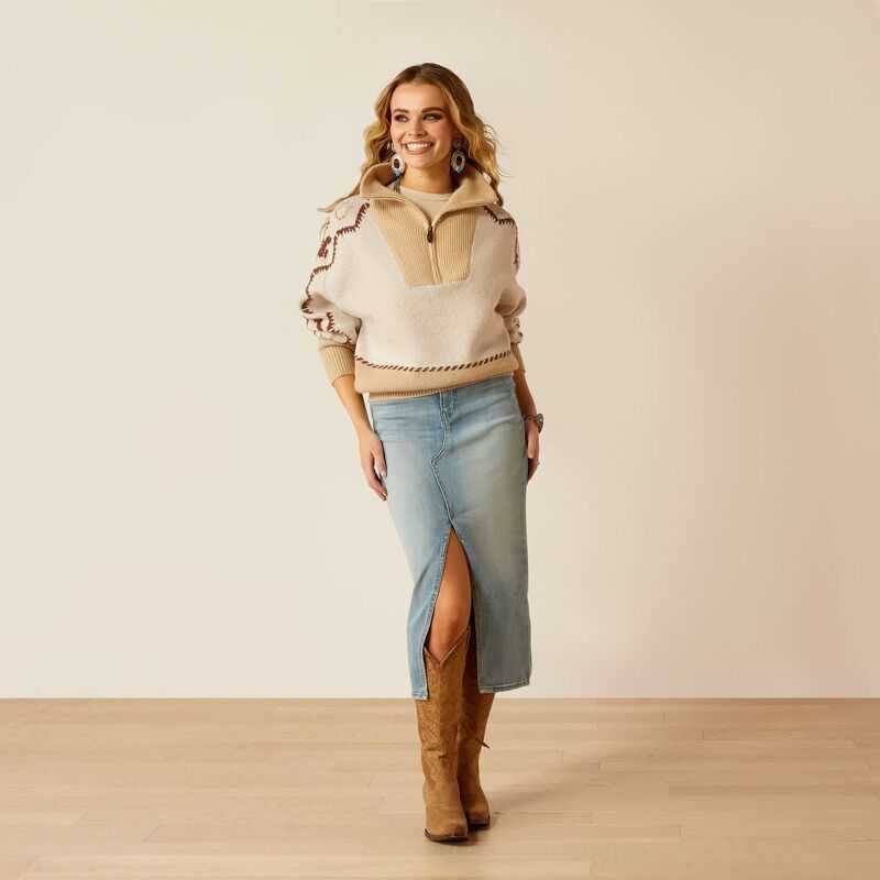 Ariat Wild West Sweater Brown / Cream | 915ELMSNI