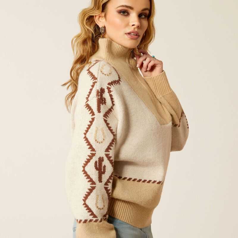 Ariat Wild West Sweater Brown / Cream | 915ELMSNI