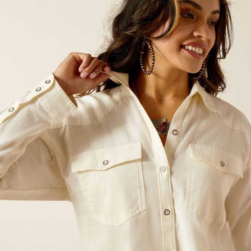 Ariat Wilkes Blouse Shirt Cloud Dancer | 641XAUCVW