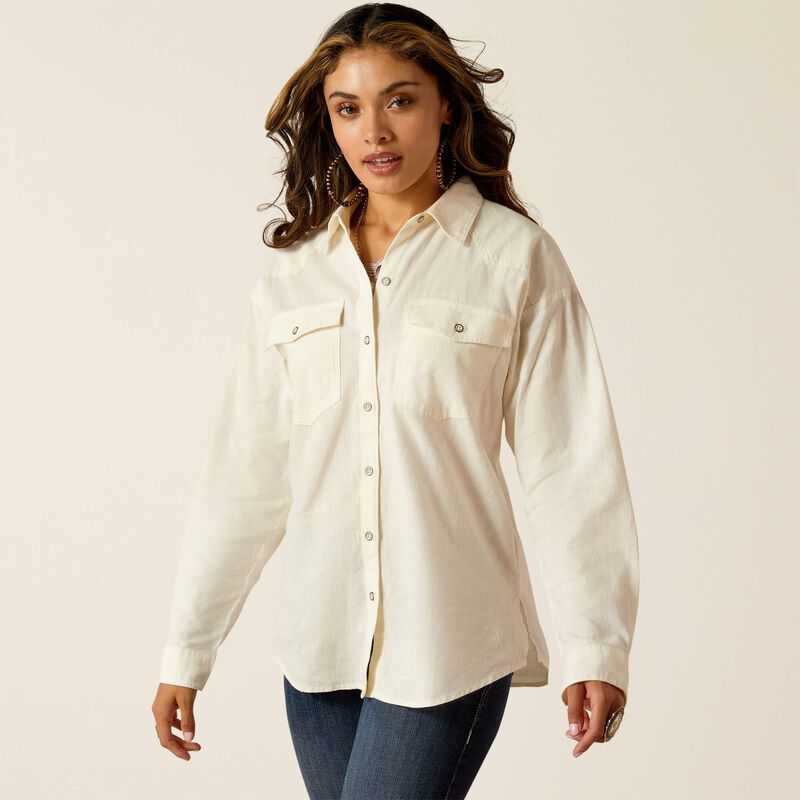 Ariat Wilkes Blouse Shirt Cloud Dancer | 641XAUCVW