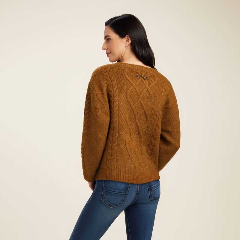 Ariat Winter Quarter Sweater Brown | 718BGUECL