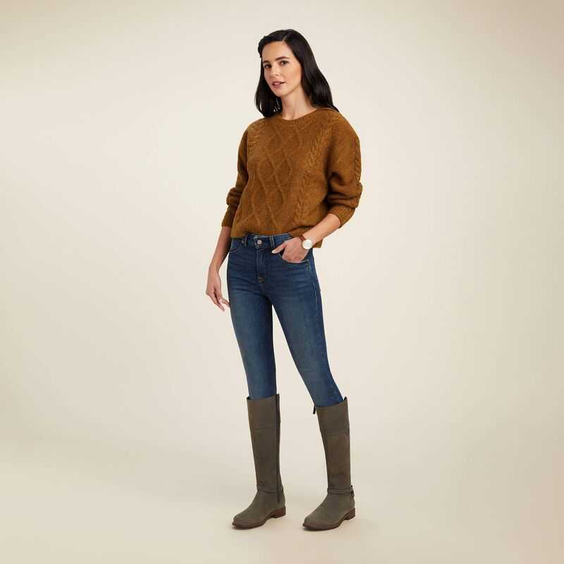 Ariat Winter Quarter Sweater Brown | 718BGUECL