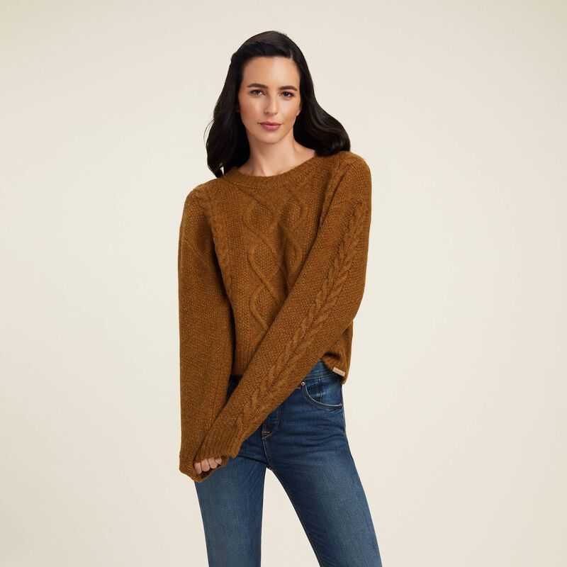 Ariat Winter Quarter Sweater Brown | 718BGUECL