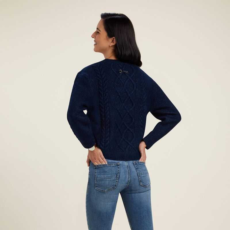 Ariat Winter Quarter Sweater Navy | 173JQSBMR