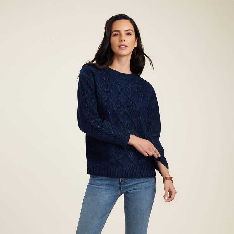 Ariat Winter Quarter Sweater Navy | 173JQSBMR