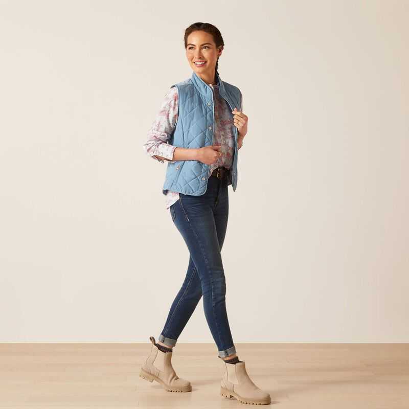 Ariat Woodside Vest Blue Grey | 278ZJDTYQ