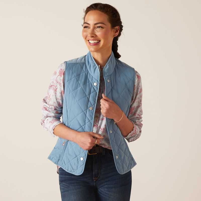 Ariat Woodside Vest Blue Grey | 278ZJDTYQ