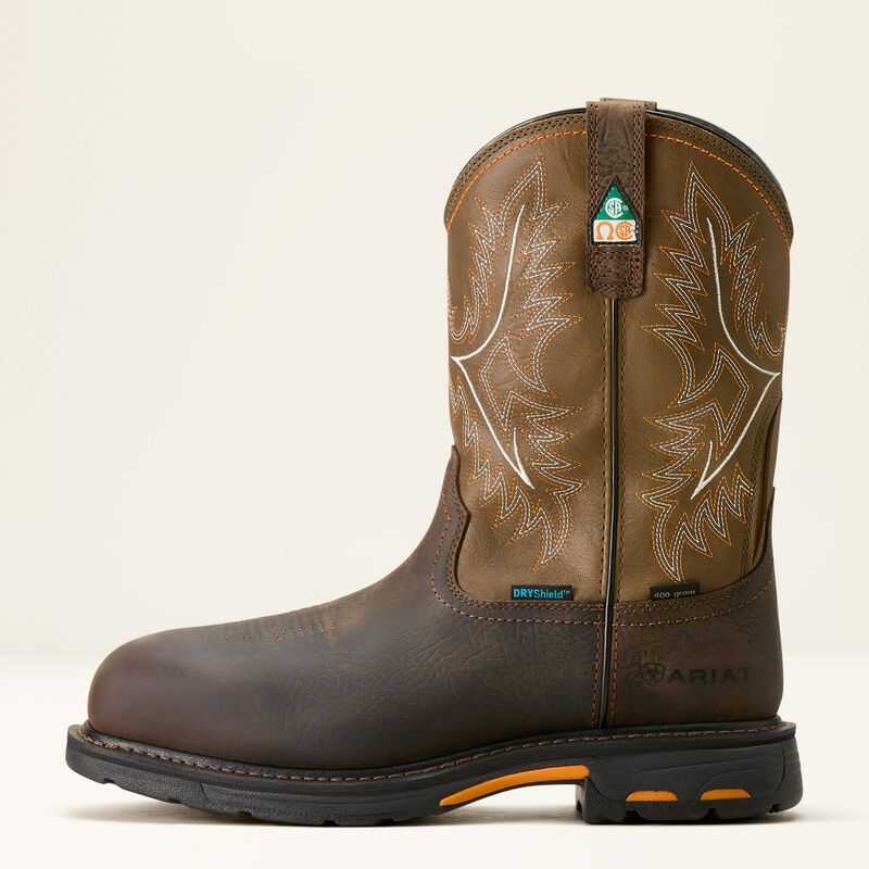 Ariat WorkHog CSA Waterproof Insulated Composite Toe Work Boot Brown | 219NUYJSA