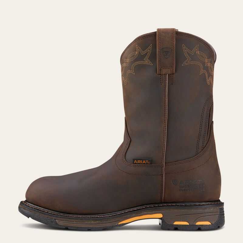 Ariat WorkHog Waterproof Composite Toe Work Boot Brown | 742ARYOBS