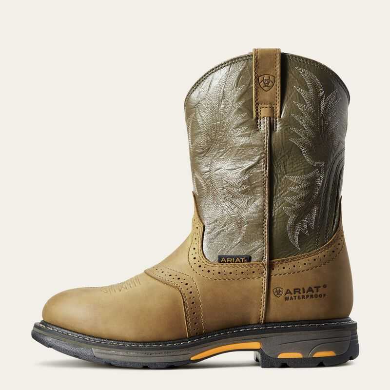 Ariat WorkHog Waterproof Work Boot Aged Bark | 143VYUPFQ