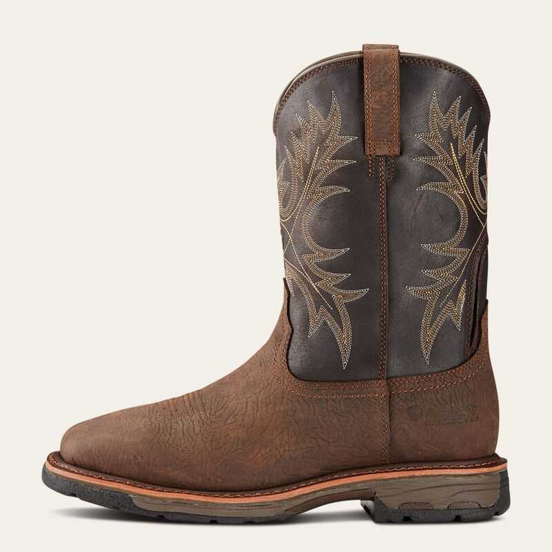 Ariat WorkHog Waterproof Work Boot Brown | 258ADNGIS