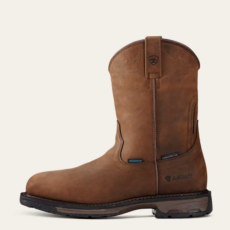 Ariat WorkHog Wellington Waterproof Composite Toe Work Boot Brown | 823OHAKQS