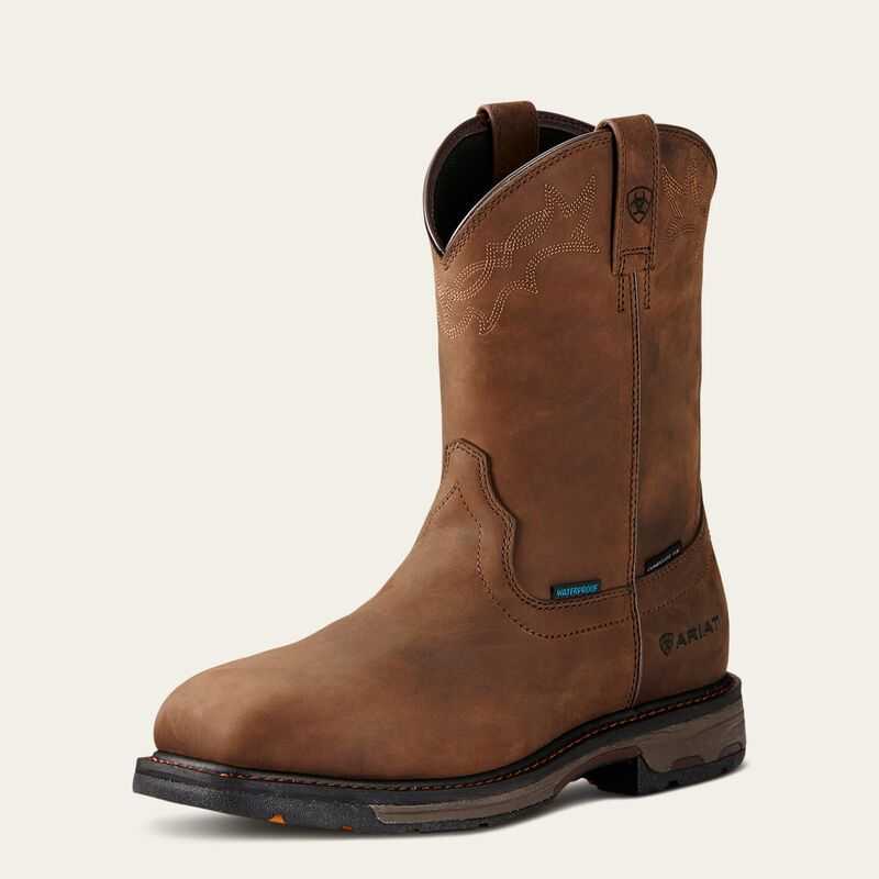 Ariat WorkHog Wellington Waterproof Composite Toe Work Boot Brown | 823OHAKQS