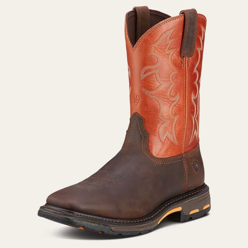 Ariat WorkHog Wide Square Toe Work Boot Dark Earth | 563BYGMZS