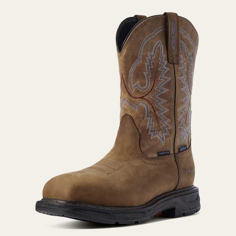 Ariat WorkHog XT Waterproof Carbon Toe Work Boot Brown | 827HEYGQB