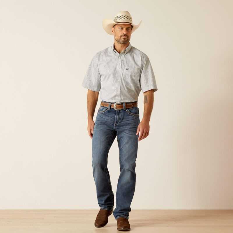 Ariat Wrinkle Free Bear Classic Fit Shirt White | 680RMFKUC