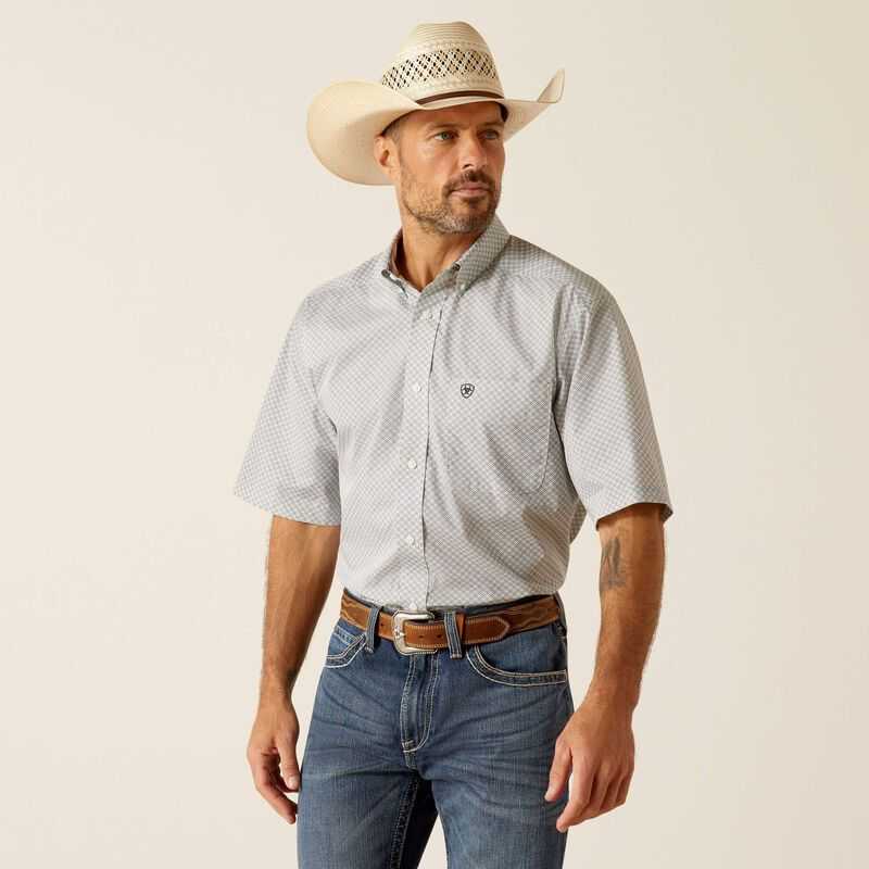 Ariat Wrinkle Free Bear Classic Fit Shirt White | 680RMFKUC