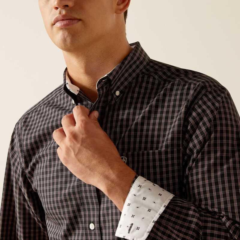 Ariat Wrinkle Free Brooklyn Fitted Shirt Black | 583PLCEAT