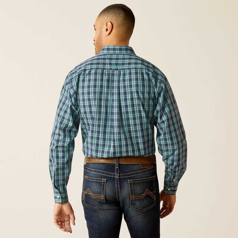 Ariat Wrinkle Free Gibson Classic Fit Shirt Dark Turquoise | 720KCZDXE