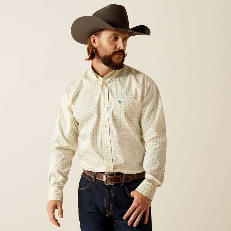 Ariat Wrinkle Free Griffin Classic Fit Shirt Cream | 520OPWTFB