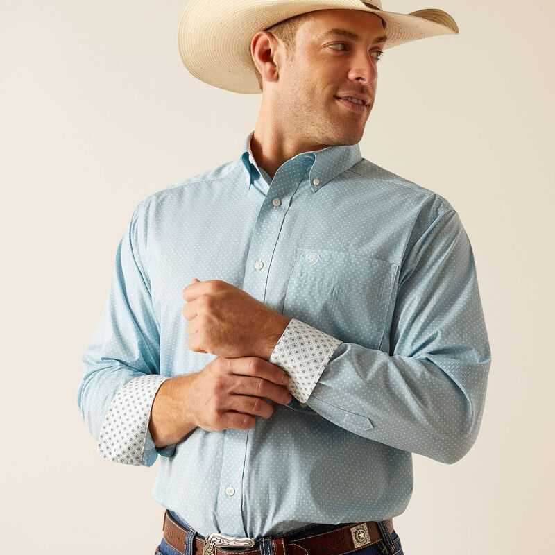 Ariat Wrinkle Free Ian Classic Fit Shirt Blue | 514VWHDNF