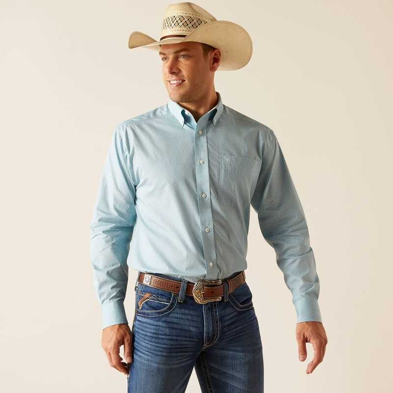 Ariat Wrinkle Free Ian Classic Fit Shirt Blue | 514VWHDNF