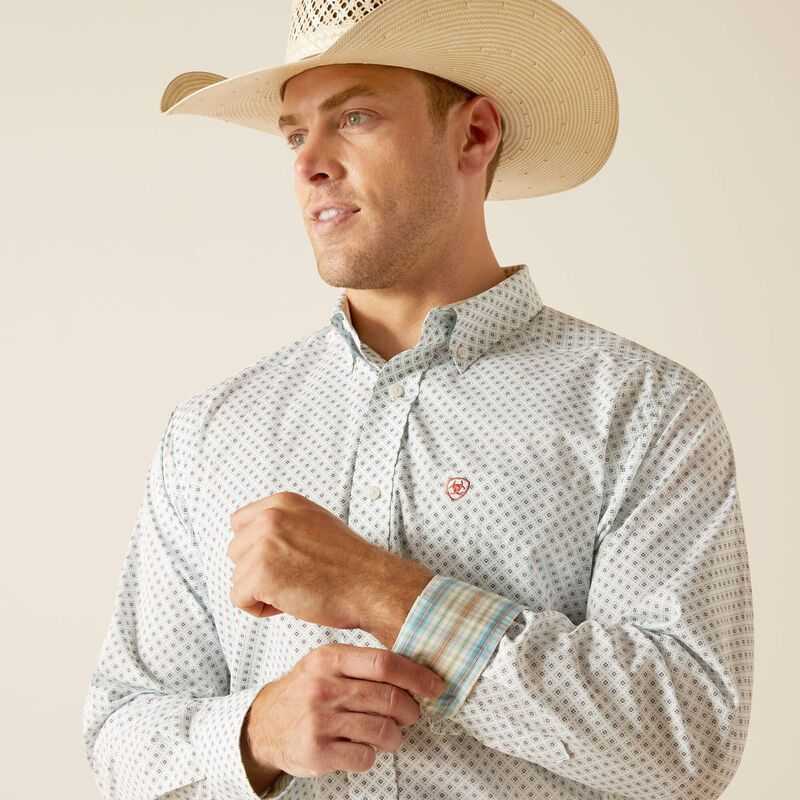 Ariat Wrinkle Free Irving Classic Fit Shirt White | 742ZOHRSY