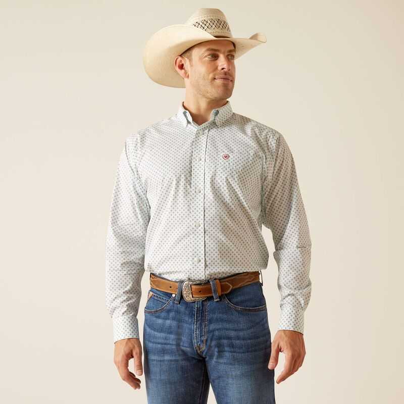 Ariat Wrinkle Free Irving Classic Fit Shirt White | 742ZOHRSY