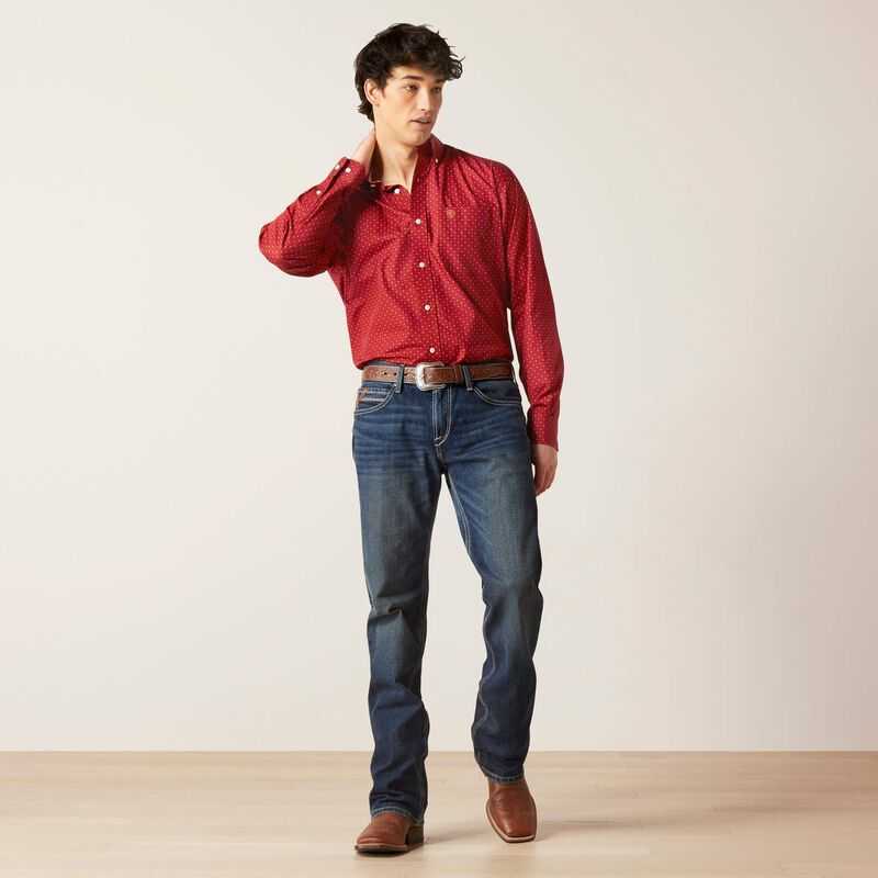 Ariat Wrinkle Free Kaisen Classic Fit Shirt Red | 952DFSVAY